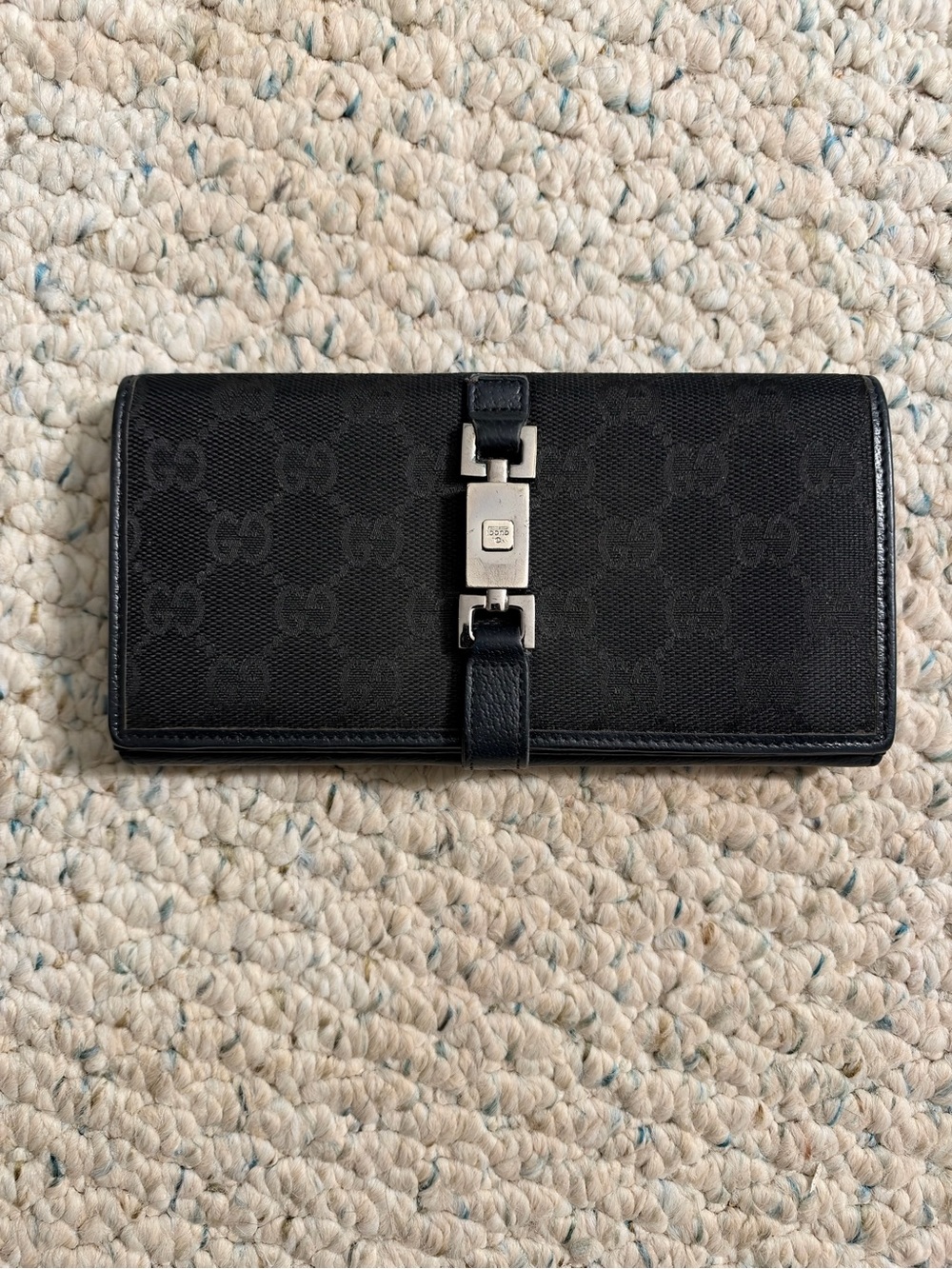 Gucci Original GG Canvas And Leather Jackie Long Wallet